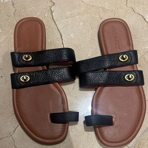 Coach Black and Brown Leather Sandals BRAND NEW!!!
